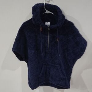 Columbia Sz Medium Womens Dark Blue Sleeveless Fleece Hoodie